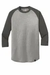 New Era Heritage Blend 3/4-Sleeve Baseball Raglan Tee. NEA104 Graphite/ Light Graphite Twist