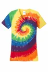 Port & Company Women's Tie-Dye V-Neck Tee. LPC147V RAINBOW