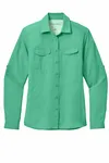 Port Authority Women's Langarm UV Daybreak Shirt LW960 Helles Seafoam
