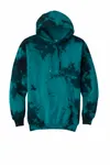 Port &amp; Company Felpa con cappuccio Crystal Tie-Dye PC144 Nero/Azzurro