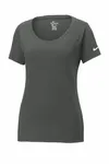 Nike Damen Dri-FIT Baumwolle/Polyester T-Shirt mit Rundhalsausschnitt. NKBQ5234 Anthrazit