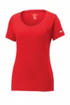 Nike Damen Dri-FIT Baumwolle/Polyester T-Shirt mit Rundhalsausschnitt. NKBQ5234 Universität Rot