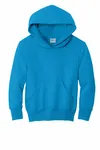 Port &amp; Company - Felpa con cappuccio Core Fleece Pullover Youth. PC90YH Zaffiro