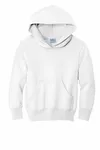 Port &amp; Company - Felpa con cappuccio Core Fleece Pullover Youth. PC90YH BIANCO