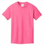 Port &amp; Company - T-shirt giovanile in cotone Core. PC54Y Rosa neon