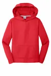 Port &amp; Company Youth Performance Fleece Pullover Hooded Sweatshirt. PC590YH ROUGE