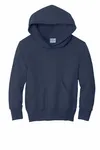 Port &amp; Company - Felpa con cappuccio Core Fleece Pullover Youth. PC90YH Marina Militare