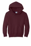 Port &amp; Company - Felpa con cappuccio Core Fleece Pullover Youth. PC90YH Marrone