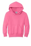 Port &amp; Company - Felpa con cappuccio Core Fleece Pullover Youth. PC90YH Rosa neon