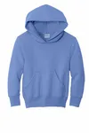Port &amp; Company - Felpa con cappuccio Core Fleece Pullover Youth. PC90YH Blu Carolina