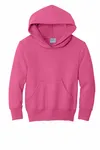 Port &amp; Company - Felpa con cappuccio Core Fleece Pullover Youth. PC90YH SANGRIA