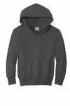 Port &amp; Company - Felpa con cappuccio Core Fleece Pullover Youth. PC90YH Carbone