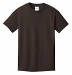 Port &amp; Company - T-shirt giovanile in cotone Core. PC54Y Marrone cioccolato scuro