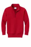 Port & Company Youth Core Fleece 1/4-Zip Pullover Sweatshirt PC78YQ RED