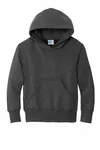 Port &amp; Company - Felpa con cappuccio Core Fleece Pullover Youth. PC90YH Grigio erica scuro