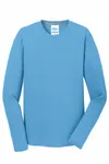 Port & Company Long Sleeve Performance Blend Tee. PC381LS Aquatic Blue