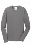 Port & Company Long Sleeve Performance Blend Tee. PC381LS Medium Grey