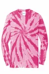 Port &amp; Company Tie-Dye Long Sleeve Tee. PC147LS Rose