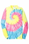 Port &amp; Company Tie-Dye Long Sleeve Tee. PC147LS Arc-en-ciel néon