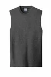 Port & Company Core Cotton Sleeveless Tee. PC54SL Dark Heather Grey