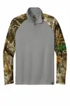 Russell Outdoors Realtree Colorblock Leistung 1/4-Zip RU152 Grau-Beton-Heather/ Realtree Edge