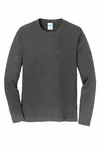 Port &amp; Company Maglietta a manica lunga preferita dai tifosi. PC450LS Grigio erica scuro