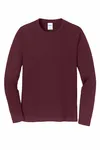 Port &amp; Company Maglietta a manica lunga preferita dai tifosi. PC450LS Marrone atletico