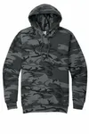 Port &amp; Company Core Fleece Camo Pullover Sweatshirt mit Kapuze. PC78HC Schwarz Heather Camo