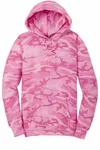 Port &amp; Company Core Fleece Camo Pullover Sweatshirt mit Kapuze. PC78HC Rosa Tarnfarbe