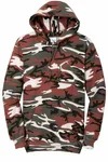 Port &amp; Company Core Fleece Camo Pullover Sweatshirt mit Kapuze. PC78HC Rotes Tarnmuster