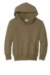 Port &amp; Company - Felpa con cappuccio Core Fleece Pullover Youth. PC90YH Marrone coyote