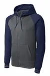 Sport-Tek Sport-Wick Varsity Fleece Full-Zip Hooded Jacket. ST236 Grigio fumo scuro/ Marina