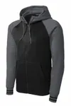 Sport-Tek Sport-Wick Varsity Fleece Full-Zip Hooded Jacket. ST236 Nero/Grigio fumo scuro