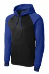 Sport-Tek Sport-Wick Varsity Fleece Full-Zip Hooded Jacket. ST236 Nero/ True Royal