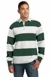 Polo da rugby Sport-Tek Classic a manica lunga. ST301 Nero/Grafite
