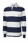 Polo da rugby Sport-Tek Classic a manica lunga. ST301 Vero blu navy/bianco