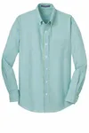 Port Authority Long Sleeve Gingham Easy Care Shirt. S654 Green/ Aqua
