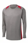 Sport-Tek Maglietta a manica lunga Heather Colorblock Contender. ST361LS Erica vintage/Rosso vero