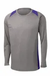 Sport-Tek Maglietta a manica lunga Heather Colorblock Contender. ST361LS Erica vintage/ Viola