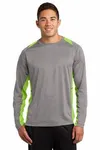 Sport-Tek Maglietta a manica lunga Heather Colorblock Contender. ST361LS Vintage Heather/ Royal