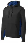Sport-Tek Sport-Wick CamoHex Fleece Colorblock Hooded Pullover. ST239 Noir/ True Royal