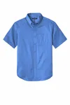 Port Authority Camicia a maniche corte SuperPro React Twill. W809 Blu oltremare