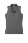 TravisMathew Coto Performance Polo ohne Ärmel für Damen TM1WX001 Quiet Shade Grau/ Schwarz