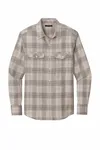 Port Authority Long Sleeve Ombre Plaid Shirt W672 Frost Grey