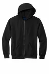 Volunteer Knitwear Chore Fleece Felpa con cappuccio a zip intera VL130ZH Nero profondo