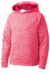 Sport-Tek Youth PosiCharge Electric Heather Fleece Hooded Pullover. YST225 Power Pink Electric