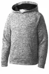 Sport-Tek Youth PosiCharge Electric Heather Fleece Hooded Pullover. YST225 Black Electric