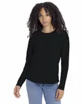 T-shirt à manches longues décontracté pour dames NOIR