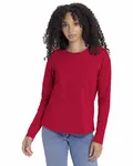 T-shirt à manches longues décontracté pour dames ROUGE