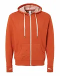 Heathered French Terry Full-Zip Hooded Sweatshirt Burnt Orange Heather